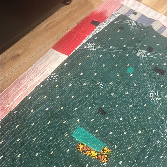 Vintage KANTHA Floral Patchwork crazy Quilt - REVERSIBLE LARGE XL - Picture 10 of 10